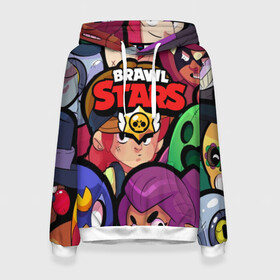 Женская толстовка 3D с принтом BRAWL STARS в Ухте, 100% полиэстер  | двухслойный капюшон со шнурком для регулировки, мягкие манжеты на рукавах и по низу толстовки, спереди карман-кенгуру с мягким внутренним слоем. | 8 bit | 8 бит | bibi | brawl stars | crow | el brown | leon | leon shark | max | mr.p | sally leon | shark | stars | virus | werewolf | акула | биби | вирус | ворон | леон | оборотень | пингвин