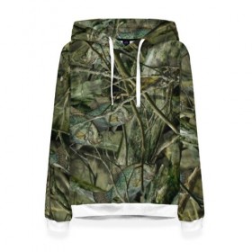 Женская толстовка 3D с принтом Лесной камуфляж в Ухте, 100% полиэстер  | двухслойный капюшон со шнурком для регулировки, мягкие манжеты на рукавах и по низу толстовки, спереди карман-кенгуру с мягким внутренним слоем. | камуфляж | лесной камуфляж