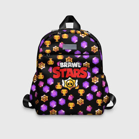 Детский рюкзак 3D с принтом BRAWL STARS в Ухте, 100% полиэстер | лямки с регулируемой длиной, сверху петелька, чтобы рюкзак можно было повесить на вешалку. Основное отделение закрывается на молнию, как и внешний карман. Внутри дополнительный карман. По бокам два дополнительных кармашка | android | brawl stars | games | mobile game | stars | игры | мобильные игры