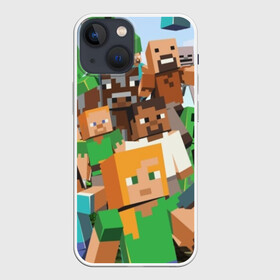 Чехол для iPhone 13 mini с принтом MINECRAFT в Ухте,  |  | blade | blocks | creeper | cubes | game | ken | mine craft | minecraft | mobs | sword | игры | крипер | майн крафт | майнкрафт | моб