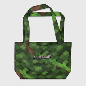 Пляжная сумка 3D с принтом MINECRAFT  в Ухте, 100% полиэстер | застегивается на металлическую кнопку; внутренний карман застегивается на молнию. Стенки укреплены специальным мягким материалом, чтобы защитить содержимое от несильных ударов
 | blade | blocks | creeper | cubes | game | ken | mine craft | minecraft | mobs | sword | игры | крипер | майн крафт | майнкрафт | моб