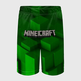 Детские спортивные шорты 3D с принтом MINECRAFT в Ухте,  100% полиэстер
 | пояс оформлен широкой мягкой резинкой, ткань тянется
 | Тематика изображения на принте: blade | blocks | creeper | cubes | game | ken | mine craft | minecraft | mobs | sword | игры | крипер | майн крафт | майнкрафт | моб