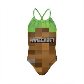 Детский купальник 3D с принтом MINECRAFT в Ухте, Полиэстер 85%, Спандекс 15% | Слитный крой, подклад по переду изделия, узкие бретели | Тематика изображения на принте: blade | blocks | creeper | cubes | game | ken | mine craft | minecraft | mobs | sword | игры | крипер | майн крафт | майнкрафт | моб