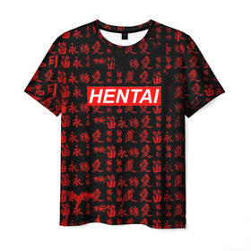 Мужская футболка 3D с принтом HENTAI в Ухте, 100% полиэфир | прямой крой, круглый вырез горловины, длина до линии бедер | Тематика изображения на принте: ahegao | anime | kawai | kowai | oppai | otaku | senpai | sugoi | waifu | yandere | аниме | ахегао | ковай | культура | отаку | сенпай | тренд | яндере