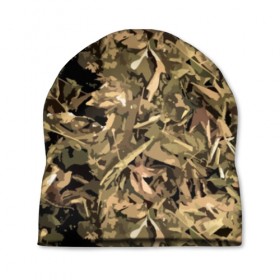 Шапка 3D с принтом Камуфляж - листья в Ухте, 100% полиэстер | универсальный размер, печать по всей поверхности изделия | 