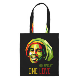Шоппер 3D с принтом Боб Марли в Ухте, 100% полиэстер | Плотность: 200 г/м2; Размер: 34×35 см; Высота лямок: 30 см | bob marley | one love | боб марли