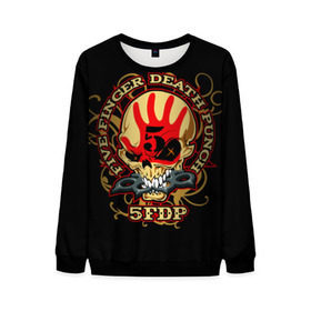 Мужской свитшот 3D с принтом Five Finger Death Punch в Ухте, 100% полиэстер с мягким внутренним слоем | круглый вырез горловины, мягкая резинка на манжетах и поясе, свободная посадка по фигуре | Тематика изображения на принте: 5fdp | ffdp | five finger death punch | metal | альтернатива | группы | метал | музыка | хеви метал
