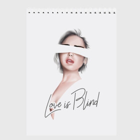 Скетчбук с принтом Love is blind в Ухте, 100% бумага
 | 48 листов, плотность листов — 100 г/м2, плотность картонной обложки — 250 г/м2. Листы скреплены сверху удобной пружинной спиралью | 14 февраля | beauty | bl | cool | face | girl | hair | holiday | lips | romance | slogan | stylish | valentines day | woman | young | блондинка | волосы | губы | девушка | день святого валентина | женщина | красотка | лицо | любовь | молодая | праздник | 
