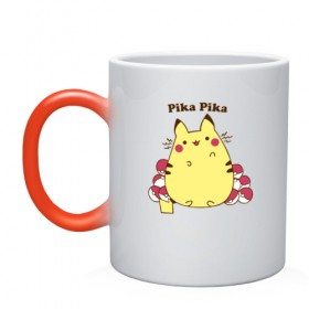 Кружка хамелеон с принтом Pika Pika в Ухте, керамика | меняет цвет при нагревании, емкость 330 мл | detective pikachu | instinct | mystic | pikachu | pokeball | pokemon | pokemon go | valor | вейлор | детектив пикачу | инстинкт | мистик | пикачу | покебол | покемон | покемон го