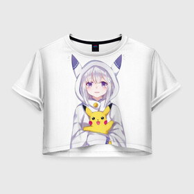 Женская футболка Crop-top 3D My Pika: в Ухте, 100% полиэстер | круглая горловина, длина футболки до линии талии, рукава с отворотами | detective pikachu | instinct | mystic | pikachu | pokeball | pokemon | pokemon go | valor | вейлор | детектив пикачу | инстинкт | мистик | пикачу | покебол | покемон | покемон го