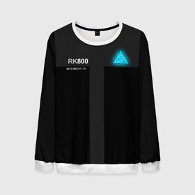 Мужской свитшот 3D с принтом RK800 CONNOR в Ухте, 100% полиэстер с мягким внутренним слоем | круглый вырез горловины, мягкая резинка на манжетах и поясе, свободная посадка по фигуре | action | ai | android | connor | dbhpk19 | detroit become human | rk 800 | rk 900 | андроиды | детектив | игра | интерактивное кино | кара | коннор | логотип | маркус | роботы | фирменный стиль | экшн