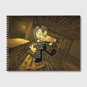 Альбом для рисования с принтом Bendy And The Ink Machine (42) в Ухте, 100% бумага
 | матовая бумага, плотность 200 мг. | Тематика изображения на принте: bendy | bendy and the ink machine | devil | game | horror | ink | mask | бенди | бенди и чернильная машина | краска | чернила