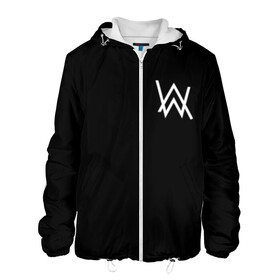 Мужская куртка 3D с принтом ALAN WALKER (НА СПИНЕ) в Ухте, ткань верха — 100% полиэстер, подклад — флис | прямой крой, подол и капюшон оформлены резинкой с фиксаторами, два кармана без застежек по бокам, один большой потайной карман на груди. Карман на груди застегивается на липучку | alan walker | aw | electro | electro music | music | алан уокер | музыка | музыкант | электро | электронная музыка