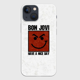 Чехол для iPhone 13 mini с принтом Have a nice day в Ухте,  |  | bon jovi | альбом | арена | бон | бон джови | глэм | группа | джови | джон | метал | музыка | надпись | песни | поп | попрок | рок | рокер | смайл | солист | софт | стена | хард | хеви | хевиметал