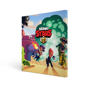 Холст квадратный с принтом BRAWL STARS в Ухте, 100% ПВХ |  | brawl | bull | colt | crow | el primo | game | games | leon | moba | online | penny | poco | shelly | spike | star | stars | wanted | брав | бравл | браво | звезда | звезды | игра | игры | лого | моба | онлайн | старс