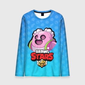 Мужской лонгслив 3D с принтом Sakura Spike - BRAWL STARS в Ухте, 100% полиэстер | длинные рукава, круглый вырез горловины, полуприлегающий силуэт | brawl | bull | colt | crow | el primo | game | games | leon | moba | online | penny | poco | sakura | shelly | spike | star | stars | wanted | брав | бравл | браво | звезда | звезды | игра | игры | онлайн | старс
