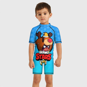 Детский купальный костюм 3D с принтом Nita - BRAWL STARS в Ухте, Полиэстер 85%, Спандекс 15% | застежка на молнии на спине | brawl | bull | colt | crow | el primo | game | games | leon | moba | nita | online | penny | poco | shelly | spike | star | stars | wanted | брав | бравл | браво | звезда | звезды | игра | игры | онлайн | старс