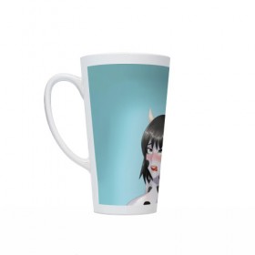 Кружка Латте с принтом Коровка в Ухте, Белая керамика | Объем 480 мл; Высота 150 мм; Диаметр 90 мм | Тематика изображения на принте: ahegao | anime | kawaii | manga | аниме | ахегао | кавай | манга