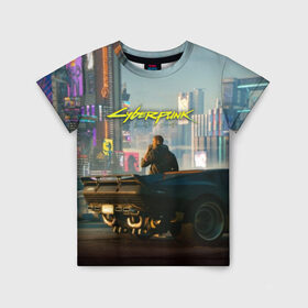 Детская футболка 3D с принтом CYBERPUNK 2077 в Ухте, 100% гипоаллергенный полиэфир | прямой крой, круглый вырез горловины, длина до линии бедер, чуть спущенное плечо, ткань немного тянется | Тематика изображения на принте: 2019 | cd project red | cyberpunk 2077 | future | hack | night city | samurai | sci fi | андроиды | безумие | будущее | киберпанк 2077 | логотип | роботы | самураи | фантастика | цифры