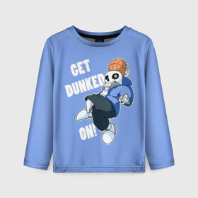 Детский лонгслив 3D с принтом GET DUNKED в Ухте, 100% полиэстер | длинные рукава, круглый вырез горловины, полуприлегающий силуэт
 | alphys | animation | asriel | comic dub | comic dubs | deltarune | gaming | toriel | undertale | андертеил | история | подземная | фриск | чай тв | чара