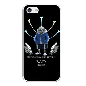 Чехол для iPhone 5/5S матовый BAD TIME: в Ухте, Силикон | Область печати: задняя сторона чехла, без боковых панелей | animation | chara | comic | dub | flowey | frisk | megalovania | papyrus | sans | undertale comic dub | андертейл | папирус | подземная | санс | сказка
