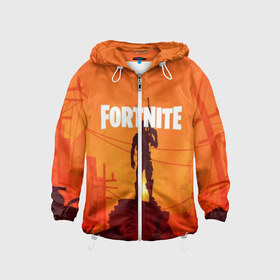 Детская ветровка 3D с принтом Fortnite. в Ухте, 100% полиэстер | подол и капюшон оформлены резинкой с фиксаторами, по бокам два кармана без застежек, один потайной карман на груди | 3d | fortnite | абстракция | дизайн | закат | игра | искусство | минимализм | надпись | оружие | природа | силуэт | текстура