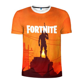 Мужская футболка 3D спортивная с принтом Fortnite. в Ухте, 100% полиэстер с улучшенными характеристиками | приталенный силуэт, круглая горловина, широкие плечи, сужается к линии бедра | Тематика изображения на принте: 3d | fortnite | абстракция | дизайн | закат | игра | искусство | минимализм | надпись | оружие | природа | силуэт | текстура