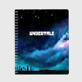 Тетрадь с принтом Undertale в Ухте, 100% бумага | 48 листов, плотность листов — 60 г/м2, плотность картонной обложки — 250 г/м2. Листы скреплены сбоку удобной пружинной спиралью. Уголки страниц и обложки скругленные. Цвет линий — светло-серый
 | game | undertale | азриэль дримурр | альфис | андайн | андертейл | асгор дримурр | добро | дьявол | зло | игра | игры | кости | меттатон | папирус | санс | стрела | ториэль | трезубец | фриск | чара | черный