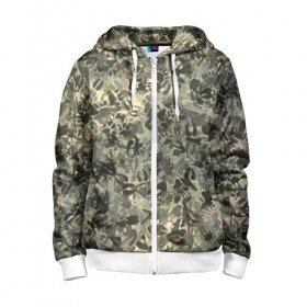 Детская толстовка 3D на молнии с принтом Камуфляж со следами зверей в Ухте, 100% полиэстер |  манжеты и пояс оформлены широкой мягкой резинкой, двухслойный капюшон со шнурком для регулировки, спереди карманы и застежка-молния
 | Тематика изображения на принте: 