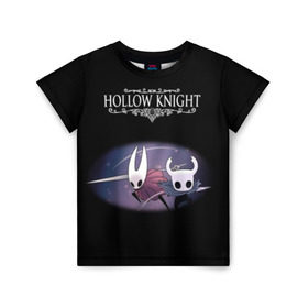 Детская футболка 3D с принтом Hollow Knight. в Ухте, 100% гипоаллергенный полиэфир | прямой крой, круглый вырез горловины, длина до линии бедер, чуть спущенное плечо, ткань немного тянется | Тематика изображения на принте: 3d | hollow knight | игра | полый рыцарь | холлоу найт