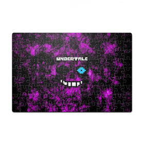 Пазл магнитный 126 элементов с принтом Undertale Sans. в Ухте, полимерный материал с магнитным слоем | 126 деталей, размер изделия —  180*270 мм | 3d | pixel | sans | undertale | абстракция | андертейл | без глаз | игра | надпись | пиксель | пикселя | подземная история | текстура