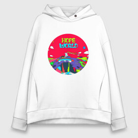 Женское худи Oversize хлопок с принтом HOPE WORLD в Ухте, френч-терри — 70% хлопок, 30% полиэстер. Мягкий теплый начес внутри —100% хлопок | боковые карманы, эластичные манжеты и нижняя кромка, капюшон на магнитной кнопке | bts | bts 2019 | bts hope world скачать | bts песни | hope world | hope world j hope | hope world скачать | k pop