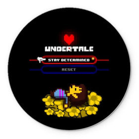 Коврик для мышки круглый с принтом Undertale. в Ухте, резина и полиэстер | круглая форма, изображение наносится на всю лицевую часть | 3d | pixel | undertale | абстракция | андертейл | геометрия | игра | надпись | пиксель | пикселя | подземная история | сердце | текстура