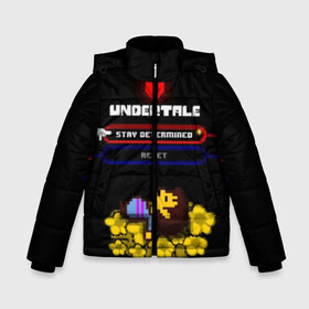 Зимняя куртка для мальчиков 3D Undertale: в Ухте, ткань верха — 100% полиэстер; подклад — 100% полиэстер, утеплитель — 100% полиэстер | длина ниже бедра, удлиненная спинка, воротник стойка и отстегивающийся капюшон. Есть боковые карманы с листочкой на кнопках, утяжки по низу изделия и внутренний карман на молнии. 
Предусмотрены светоотражающий принт на спинке, радужный светоотражающий элемент на пуллере молнии и на резинке для утяжки | 3d | pixel | undertale | абстракция | андертейл | геометрия | игра | надпись | пиксель | пикселя | подземная история | сердце | текстура
