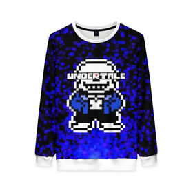 Женский свитшот 3D с принтом Undertale. в Ухте, 100% полиэстер с мягким внутренним слоем | круглый вырез горловины, мягкая резинка на манжетах и поясе, свободная посадка по фигуре | 3d | pixel | undertale | абстракция | андертейл | геометрия | игра | надпись | пиксель | пикселя | подземная история | текстура