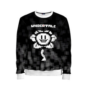 Детский свитшот 3D с принтом Undertale. в Ухте, 100% полиэстер | свободная посадка, прямой крой, мягкая тканевая резинка на рукавах и понизу свитшота | Тематика изображения на принте: 3d | pixel | undertale | абстракция | андертейл | геометрия | игра | надпись | пиксель | пикселя | подземная история | текстура | цветок