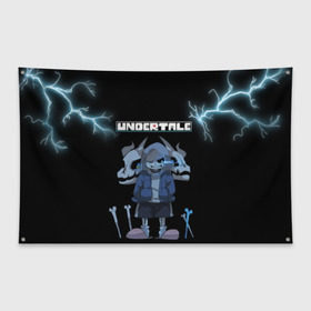 Флаг-баннер с принтом Undertale в Ухте, 100% полиэстер | размер 67 х 109 см, плотность ткани — 95 г/м2; по краям флага есть четыре люверса для крепления | 3d | hp | pixel | sans | undertale | абстракция | андертейл | геометрия | гроза | игра | кости | молния | надпись | пиксель | пикселя | подземная история | текстура