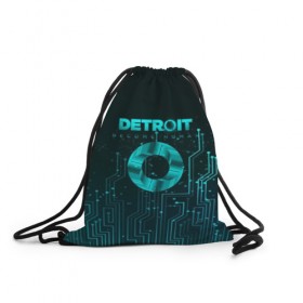 Рюкзак-мешок 3D с принтом Detroit: Вecome Human в Ухте, 100% полиэстер | плотность ткани — 200 г/м2, размер — 35 х 45 см; лямки — толстые шнурки, застежка на шнуровке, без карманов и подкладки | 3d | cтать человеком | detroit city | detroit: вecome human | игра | интерактивная | квест | кинематограф | приключения | франция