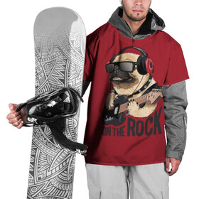 Накидка на куртку 3D с принтом On the rock в Ухте, 100% полиэстер |  | animal | black | breed | cool | dog | guitar | headphones | motto | music | pug | red | rock | rock star | slogan | text | гитара | девиз | животное | красный | крутой | мопс | музыка | наушники | очки | порода | рок | рок звезда | слоган | соба