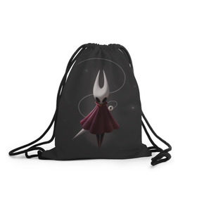 Рюкзак-мешок 3D с принтом Hollow Knight в Ухте, 100% полиэстер | плотность ткани — 200 г/м2, размер — 35 х 45 см; лямки — толстые шнурки, застежка на шнуровке, без карманов и подкладки | hollow knight | детская | для детей | игра | компьютерная игра | королевство | рыцарь | темный рыцарь | холлов кнайт | экшен
