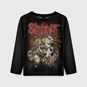Детский лонгслив 3D с принтом Slipknot в Ухте, 100% полиэстер | длинные рукава, круглый вырез горловины, полуприлегающий силуэт
 | band | corey taylor | jim root | metal | mick thomson | music | official | альтернативный | глэм | готик | гранж | метал | музыка | пост | рок | слипкнот | хард