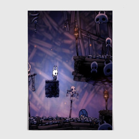 Постер с принтом HOLLOW KNIGHT в Ухте, 100% бумага
 | бумага, плотность 150 мг. Матовая, но за счет высокого коэффициента гладкости имеет небольшой блеск и дает на свету блики, но в отличии от глянцевой бумаги не покрыта лаком | game | games | hallownest | hollow knight | безымянный рыцарь | бои | враги | заброшенное королевство | игра | исследование | компьютерная игра | насекомые | персонаж | поиск | приключения | секреты