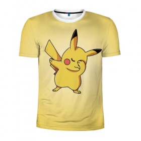 Мужская футболка 3D спортивная с принтом Pikachu Pika Pika в Ухте, 100% полиэстер с улучшенными характеристиками | приталенный силуэт, круглая горловина, широкие плечи, сужается к линии бедра | pika | pikachu | аниме | детская | детям | игры | молния | мышка | мышь | пика | пикачу | покемон | покемоны