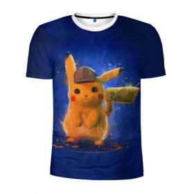 Мужская футболка 3D спортивная с принтом Pikachu Pika Pika в Ухте, 100% полиэстер с улучшенными характеристиками | приталенный силуэт, круглая горловина, широкие плечи, сужается к линии бедра | pika | pikachu | аниме | детская | детям | игры | молния | мышка | мышь | пика | пикачу | покемон | покемоны