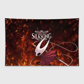 Флаг-баннер с принтом Hollow Knight SILKSONG в Ухте, 100% полиэстер | размер 67 х 109 см, плотность ткани — 95 г/м2; по краям флага есть четыре люверса для крепления | game | games | ghosts | godmaster | hollow | hornet | knight | metroidvania | silksong | zote | гримм | зот | игра | игры | квиррел | найт | песня | полый | призраки | пустой | рыцарь | силксонг | холлоу | хорнет | шелк