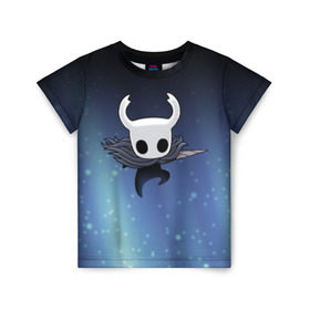 Детская футболка 3D с принтом Рыцарь - HOLLOW KNIGHT в Ухте, 100% гипоаллергенный полиэфир | прямой крой, круглый вырез горловины, длина до линии бедер, чуть спущенное плечо, ткань немного тянется | game | games | ghosts | godmaster | hollow | hornet | knight | metroidvania | silksong | zote | гримм | зот | игра | игры | квиррел | найт | песня | полый | призраки | пустой | рыцарь | силксонг | холлоу | хорнет | шелк