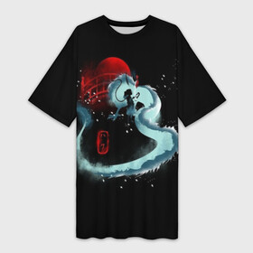 Платье-футболка 3D Дракон Хаку: в Ухте,  |  | anime | blitz | no kamikakushi | sen to chihiro | spirited away | wot | аниме | зормания | кино | мультфильм | тихиро | унесенные призраками | фентези | хаяо миядзаки