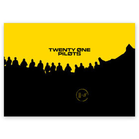 Поздравительная открытка с принтом TOP - TRENCH в Ухте, 100% бумага | плотность бумаги 280 г/м2, матовая, на обратной стороне линовка и место для марки
 | 21 pilots | 21p | bandito | blurryface | chlorine | joshua | music | ned | rock | top | trench | twenty one pilots | tyler | бандито | группа | музыка | нэд | рок | тренч