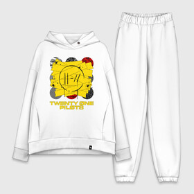 Женский костюм хлопок Oversize с принтом TWENTY ONE PILOTS (TOP) в Ухте,  |  | 21 pilots | 21p | bandito | blurryface | chlorine | joshua | music | ned | rock | top | trench | twenty one pilots | tyler | бандито | группа | музыка | нэд | рок | тренч