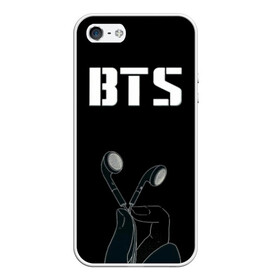 Чехол для iPhone 5/5S матовый BTS(наушники в руке): в Ухте, Силикон | Область печати: задняя сторона чехла, без боковых панелей | bangtan boys | beyond the scene | bts | бтс | группа | музыка | песни | южнокорейский бойбенд